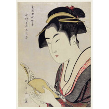 Женщина читает книгу (Woman reading book) - Китагава Утамаро ( Kitagawa Utamaro )