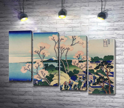 Вид на Фудзі з гори Готен'яма  біля річки Сінаґава (Goten-yama hill, Shinagawa on the Tokaido)