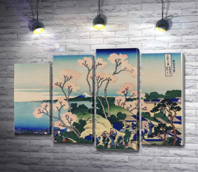 Вид на Фудзі з гори Готен'яма  біля річки Сінаґава (Goten-yama hill, Shinagawa on the Tokaido)