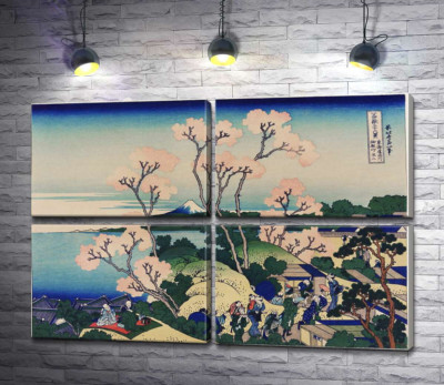 Вид на Фудзі з гори Готен'яма  біля річки Сінаґава (Goten-yama hill, Shinagawa on the Tokaido)