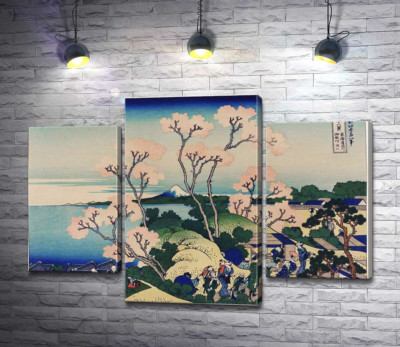 Вид на Фудзі з гори Готен'яма  біля річки Сінаґава (Goten-yama hill, Shinagawa on the Tokaido)
