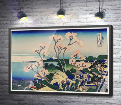 Постер "Вид на Фудзи с горы Готэнъяма у реки Синагава (Goten-yama hill, Shinagawa on the Tokaido)"