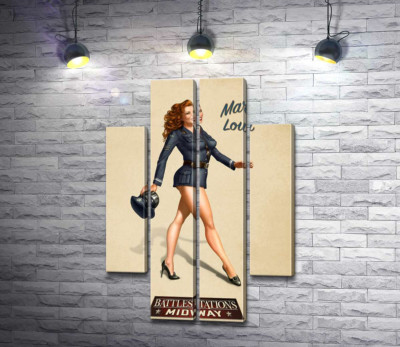 Рудоволоса Мері Лу в формі льотчиці
