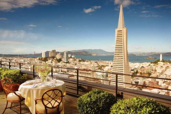 Затишна тераса з видом на погоже Сан-Франциско