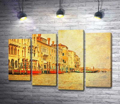 Модульная картина "Традиционный венецианский причал на Гранд-канале (The Grand Canal)"