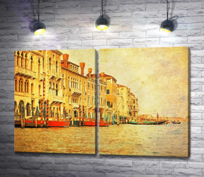 Модульна картина "Традиційний венеціанський причал на Гранд-каналі (The Grand Canal)"