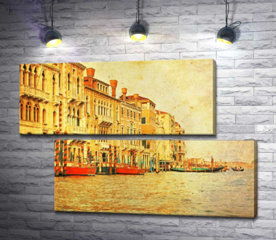 Модульна картина "Традиційний венеціанський причал на Гранд-каналі (The Grand Canal)"