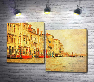 Модульна картина "Традиційний венеціанський причал на Гранд-каналі (The Grand Canal)"