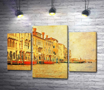 Модульна картина "Традиційний венеціанський причал на Гранд-каналі (The Grand Canal)"