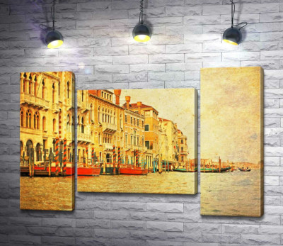 Модульна картина "Традиційний венеціанський причал на Гранд-каналі (The Grand Canal)"