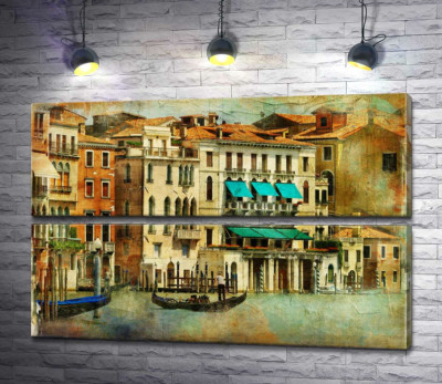 Модульна картина "Венеція: будинки відпочивають під полуденним сонцем"