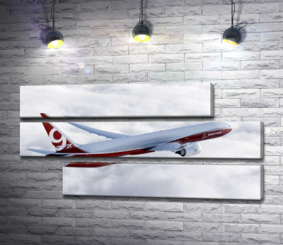 Модульна картина "Літак Боїнг (Boeing) впевнено розрізає хмарний простір"