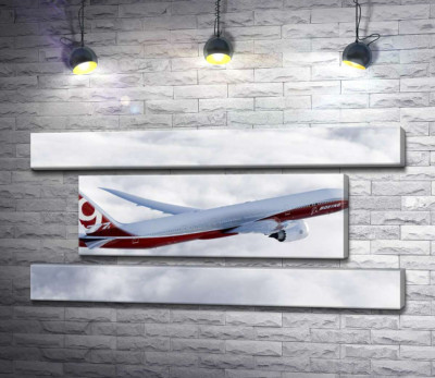 Модульна картина "Літак Боїнг (Boeing) впевнено розрізає хмарний простір"