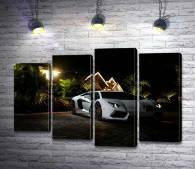 Розкіш автомобіля Ламборгіні (Lamborghini) посеред тропічної вілли