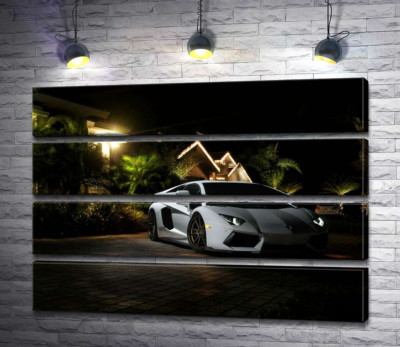 Розкіш автомобіля Ламборгіні (Lamborghini) посеред тропічної вілли