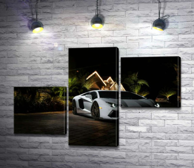Розкіш автомобіля Ламборгіні (Lamborghini) посеред тропічної вілли