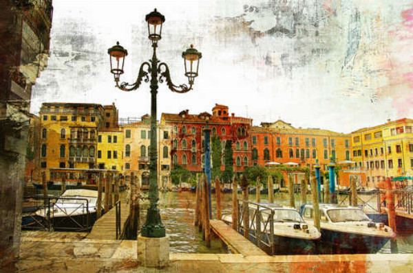 Барвиста пристань у венеціанському каналі