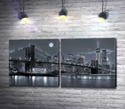 Тусклый вечер у Бруклинского моста (Brooklyn Bridge)