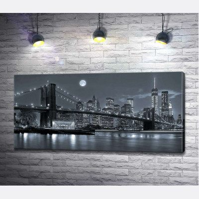 Тьмяний вечір біля Бруклінського мосту (Brooklyn Bridge)