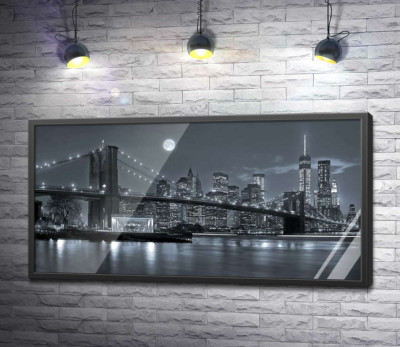 Постер "Тьмяний вечір біля Бруклінського мосту (Brooklyn Bridge)"