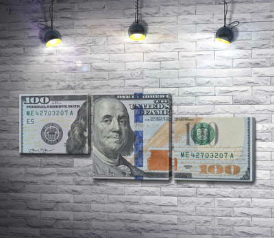 Модульна картина "Нова купюра 100 доларів"