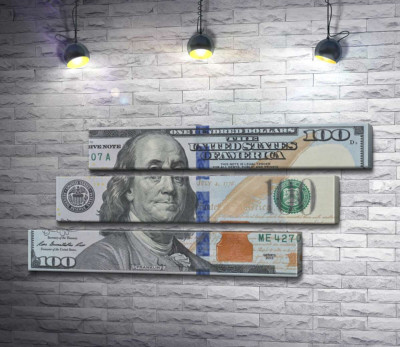 Модульная картина "Новая купюра 100 долларов"