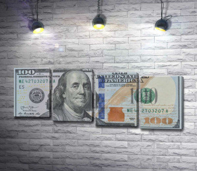 Модульна картина "Нова купюра 100 доларів"