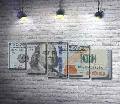Модульная картина "Новая купюра 100 долларов"