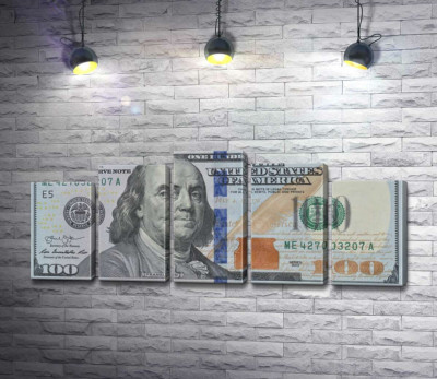 Модульная картина "Новая купюра 100 долларов"