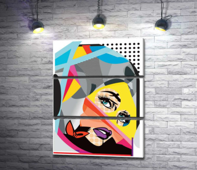 Блакитноока дівчина у вигинах геометричних форм