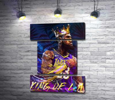 Модульная картина "Баскетболист Леброн Джеймс (LeBron James) - король Лос-Анджелеса"