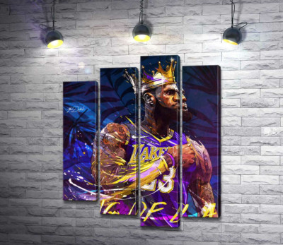 Модульная картина "Баскетболист Леброн Джеймс (LeBron James) - король Лос-Анджелеса"