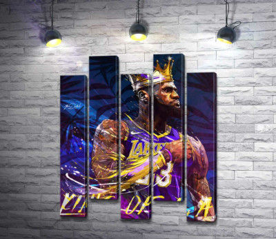 Модульна картина "Баскетболіст Леброн Джеймс (LeBron James) - король Лос-Анджелеса"