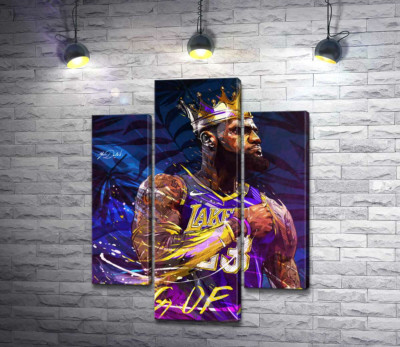 Модульна картина "Баскетболіст Леброн Джеймс (LeBron James) - король Лос-Анджелеса"