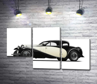 Модульная картина "Элегантный французский автомобиль Бугатти (Bugatti Type 46)"