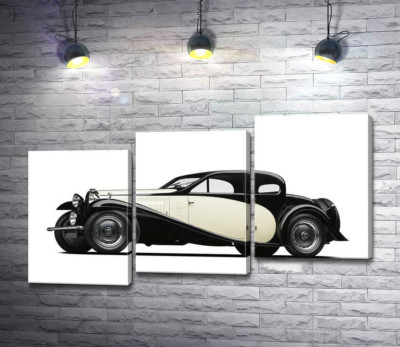 Модульная картина "Элегантный французский автомобиль Бугатти (Bugatti Type 46)"