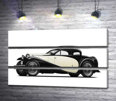 Модульная картина "Элегантный французский автомобиль Бугатти (Bugatti Type 46)"