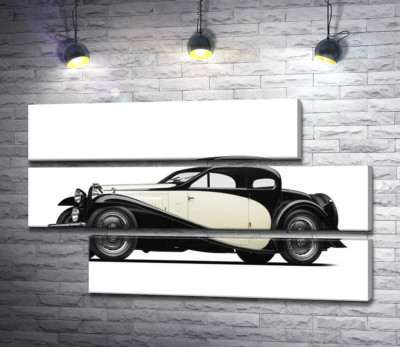 Модульна картина "Елегантний французький автомобіль Бугатті (Bugatti Type 46)"