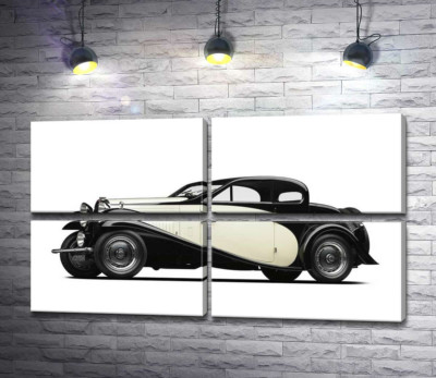 Модульная картина "Элегантный французский автомобиль Бугатти (Bugatti Type 46)"