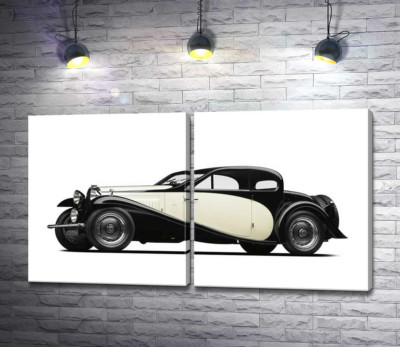 Модульная картина "Элегантный французский автомобиль Бугатти (Bugatti Type 46)"