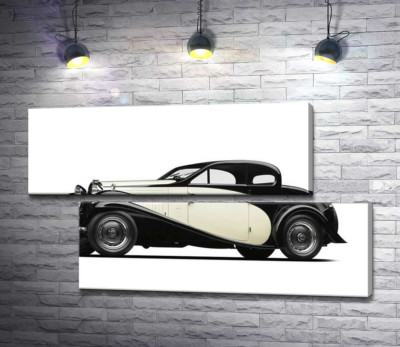 Модульная картина "Элегантный французский автомобиль Бугатти (Bugatti Type 46)"