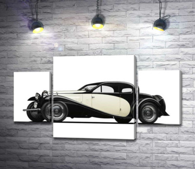 Модульная картина "Элегантный французский автомобиль Бугатти (Bugatti Type 46)"