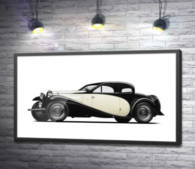 Постер "Элегантный французский автомобиль Бугатти (Bugatti Type 46)"