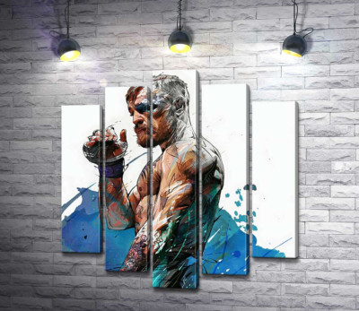 Модульная картина "Боксер Конор Мак-Грегор (Conor McGregor) после победного боя"