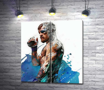 Модульная картина "Боксер Конор Мак-Грегор (Conor McGregor) после победного боя"