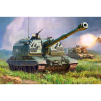 Советский истребитель танков ИС-152 "Зверобой" на поле боя