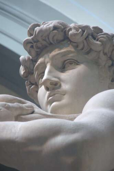 Лицо мраморной статуи Давида
