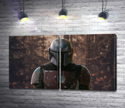 Дужий лицар в обладунках повертається з бою