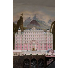 Перлово-рожевий готель на постері до фільму "Готель "Гранд Будапешт"" (The Grand Budapest Hotel)