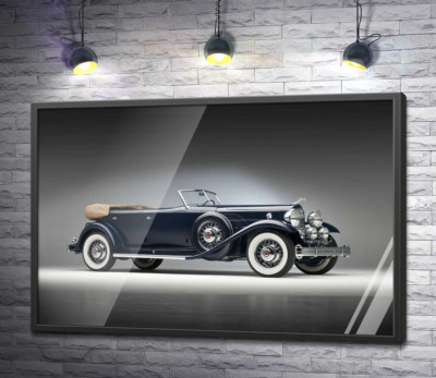 Постер "Люксовый американский синий автомобиль Packard Twin Six 1932"